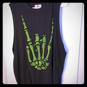UNIF muscle tank - rock skeleton hand